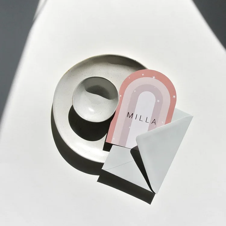 Modern Birthday/Christmas/Party Foil Stamping Printed Greeting Cards Thank You Postcard