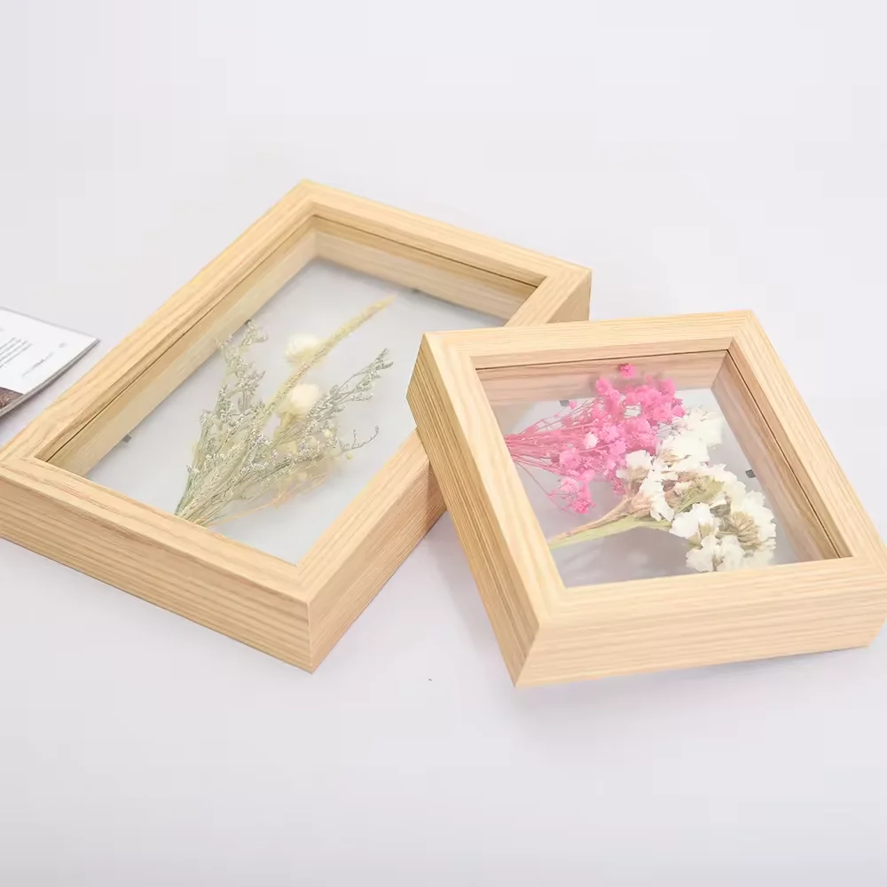 Custom Artwork Dried Flower Display Table Decoration Double Sided Acrylic Press Flower Plant Specimen Frame