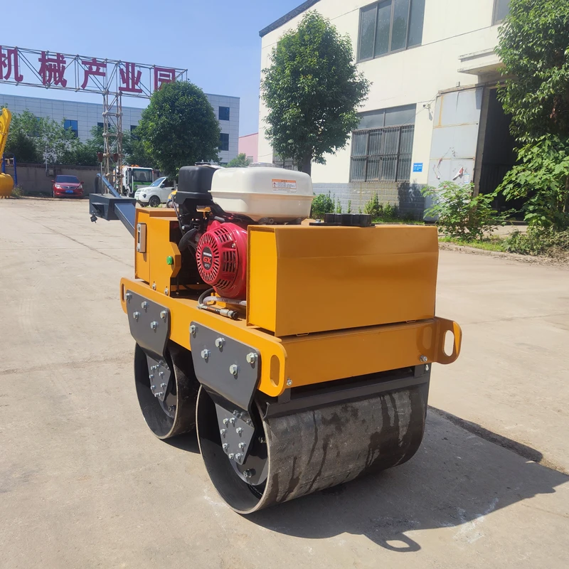 SDBM Sheep foot mini walk behind vibratory road roller double drum vibrating road roller