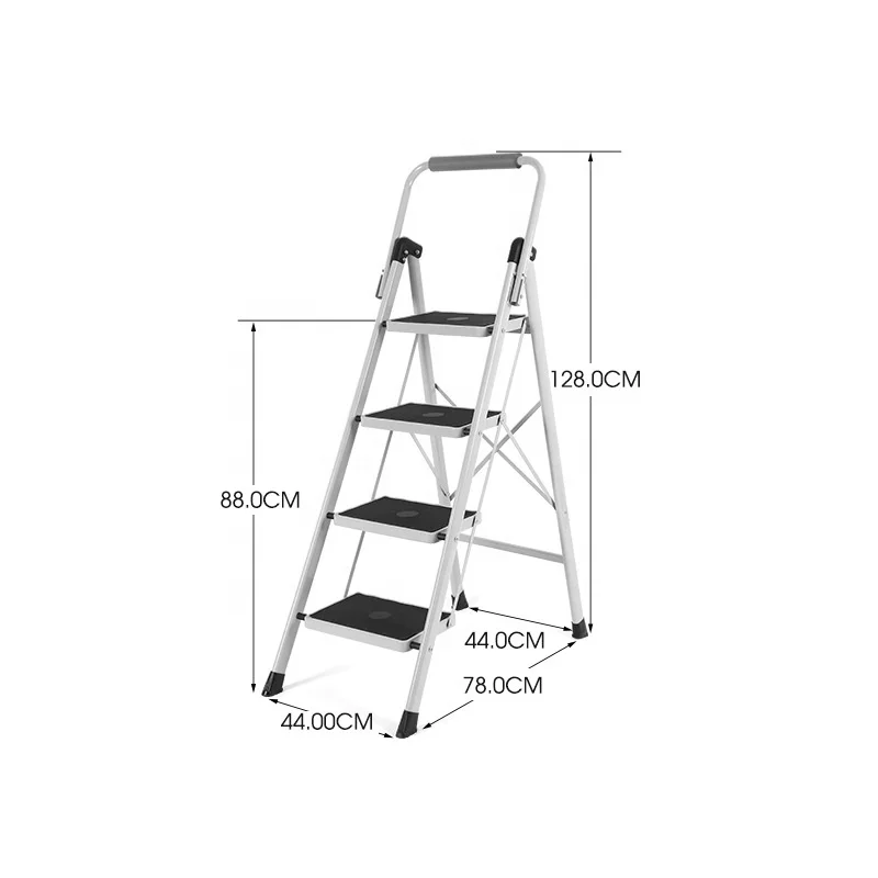Wholesale Household Folding Step Ladder Household Folding Herringbone Ladder Storeroom Warehouse Step Ladder With Handrail