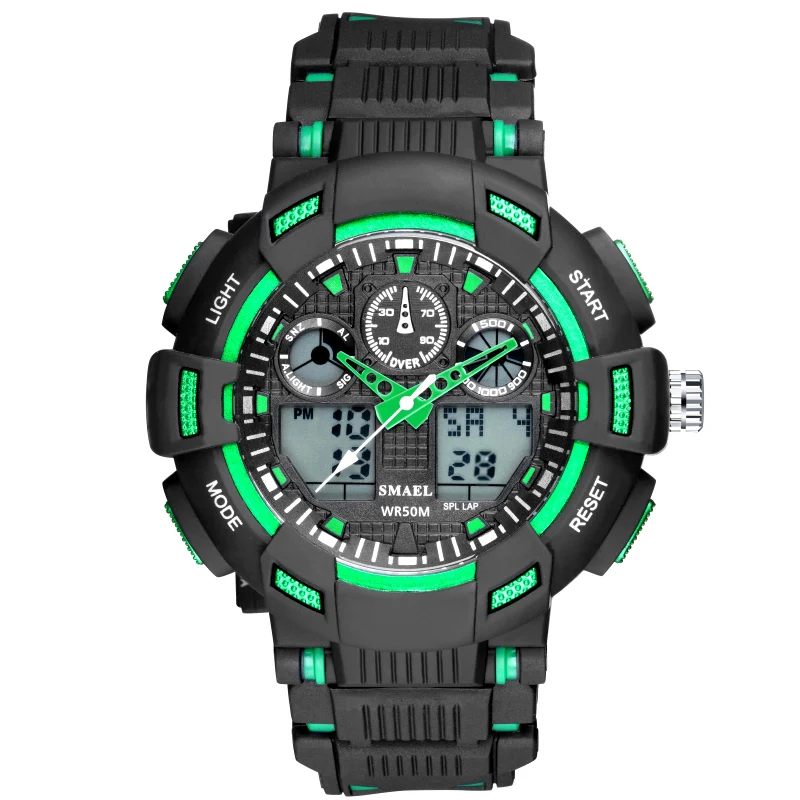 SMAEL 1366 automatic relogio big dial casual leisure sports digital lights men wrist hand watch for boys teenagers wholesale