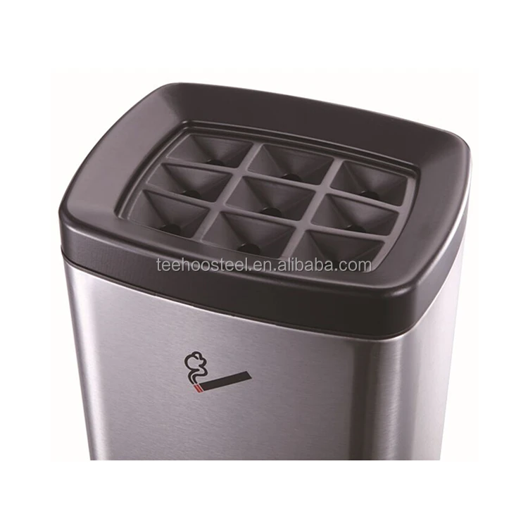 China Supply Ashtray Smoking Stand,  Outdoor Stainless Steel Ashtray with  Trash Can Manufacturer for Hotel Spaces