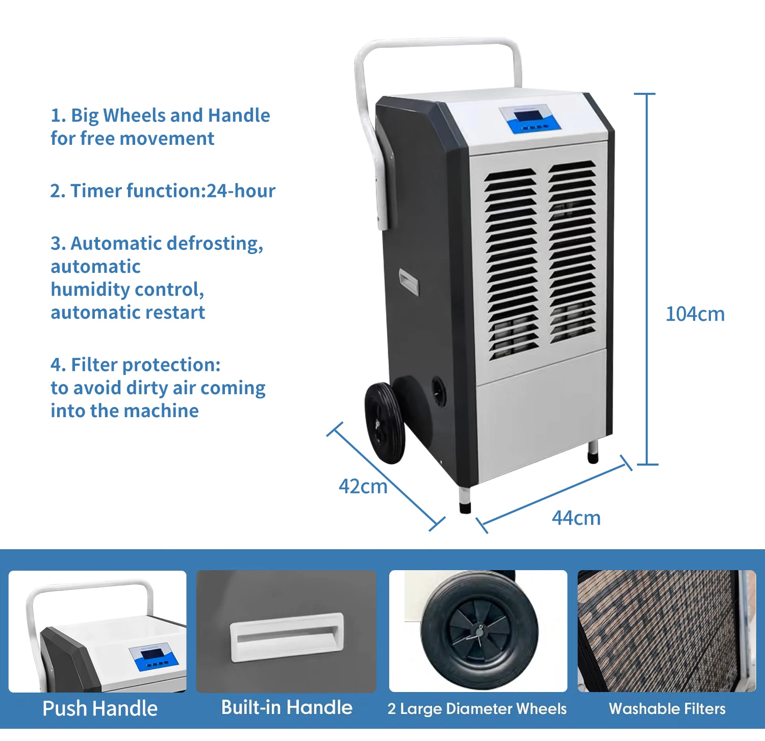 80L 90L 120L 158L Dehumidifier Industrial Commercial Water Damage Restoration Industrial Dehumidifie Machine Air Dryer