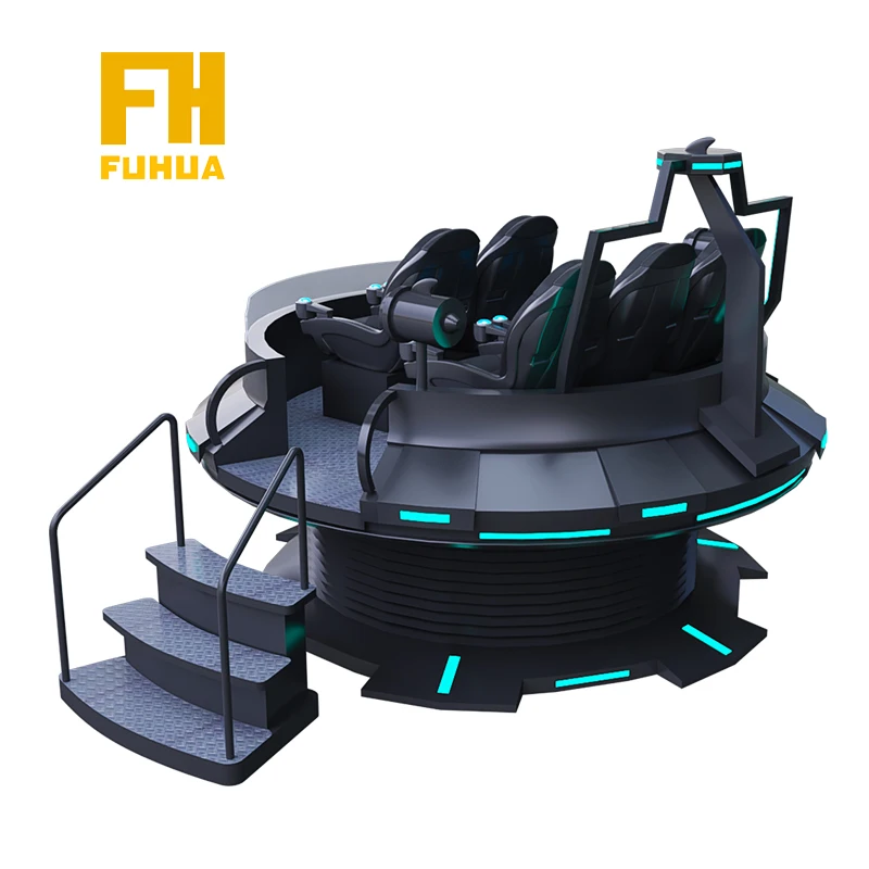 2024 newest 3D VR UFO Flying Saucer family 5 seats 360 degree amusement 9d virtual reality flight simulator for adults
