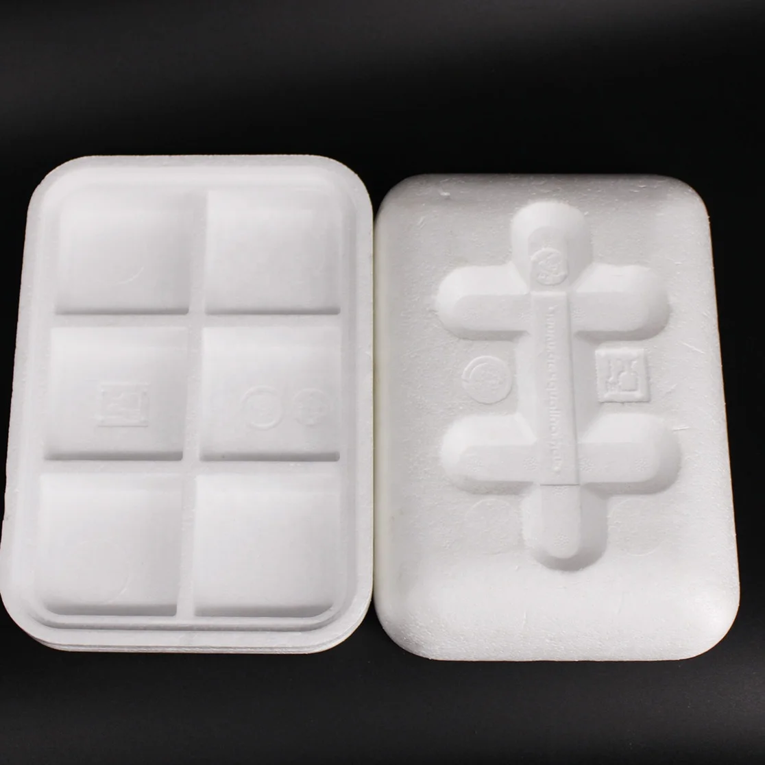 Small foam packages polystyrene white insulated EPS ice-cream tray EPS ice styrofoam box