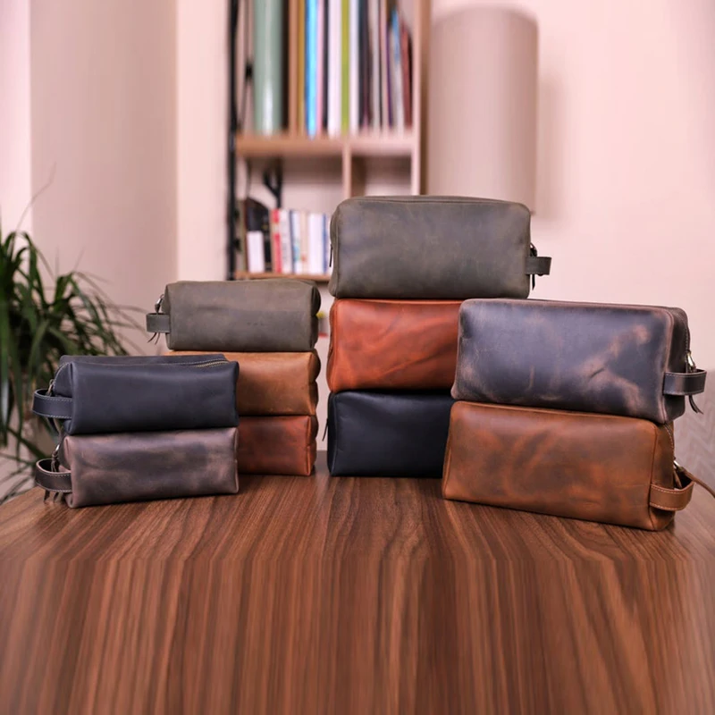 Unique Leather Golf Kit Bag Gift Golf Relate Ball Gift Bag With Zipper