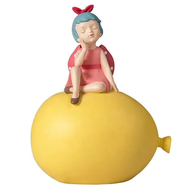 Креативная розовая копилка для монет в стиле аниме, копилка из смолы для детей, подарок