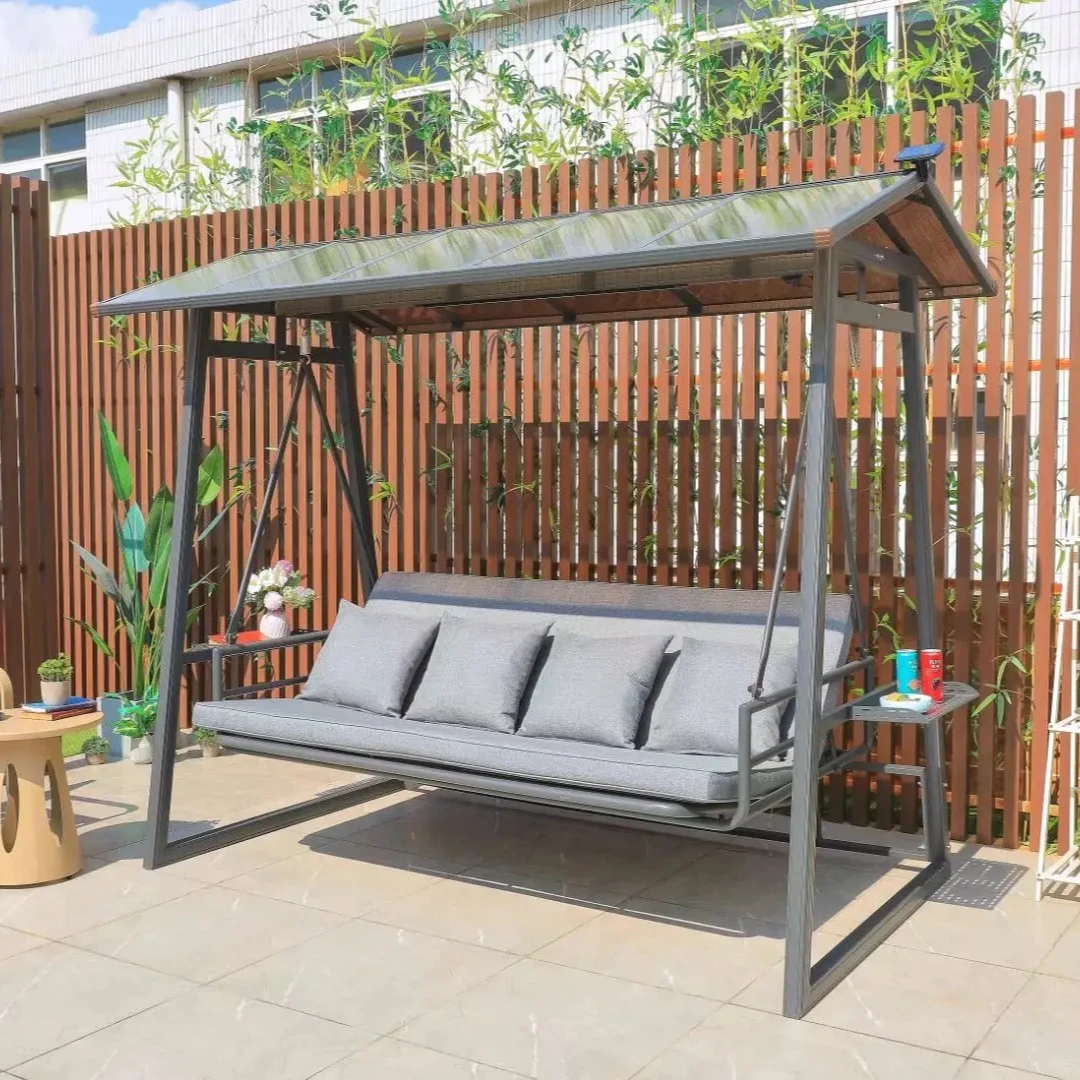 Outdoor Swing Patio Rocking Chair patio waterproof three people can lie in hammocks outdoor furniture