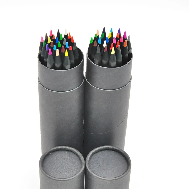 Wholesale high grade painting pencil black wood pencil in stock multi-colored refills wood pencil
