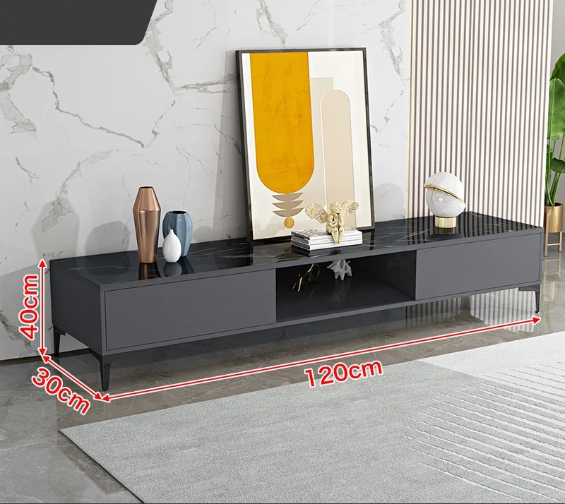 Modern TV Stand with Drawers Small Entertainment Center with Open Storage Shelves Media Console Table for Bedroom, Living Room