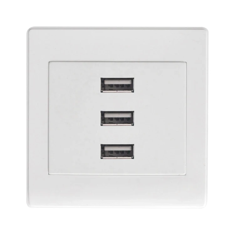 Household Thai socket empty USB wall socket, 3 ports USB socket