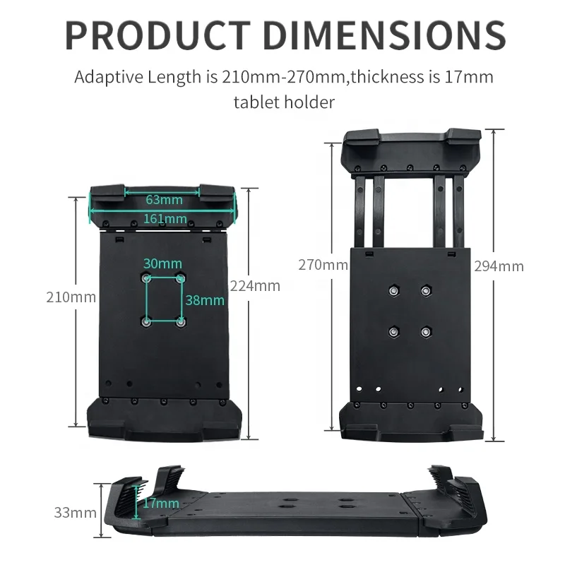 Drill Down Tablet Holder Mount with Short/Medium/Long Double socket Arm for SAMSUNG galaxy Tab Active pro and more