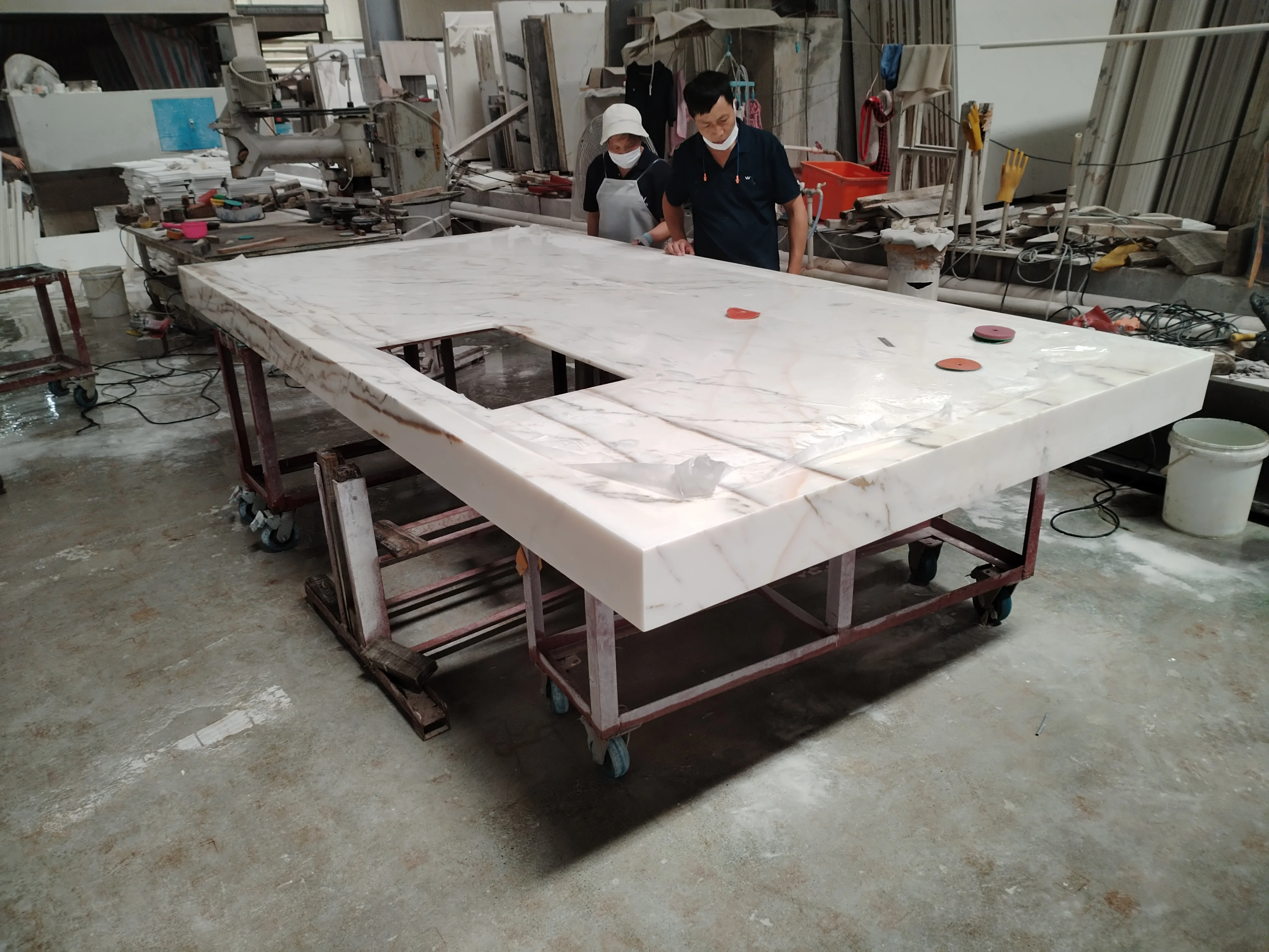Source Manufacturer Marble Direct Sales Customized Processing Island Countertop Specifications Furniture Top Consultation