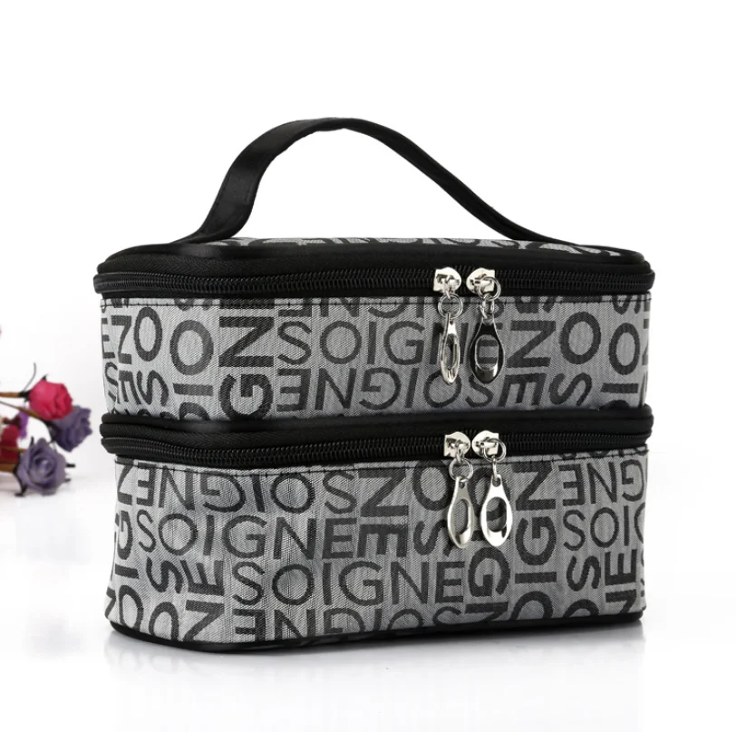 Fashion design ladies makeup bag travel hanging toiletry tmaterial cosmetic bag