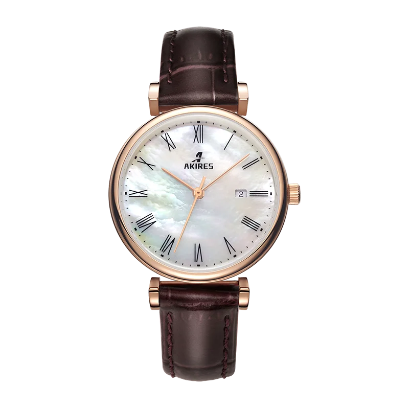 Golden Fashion Quartz Wrist Watches Leather Set Luxury Vintage Womens Skeleton Cheap Quartz Watch