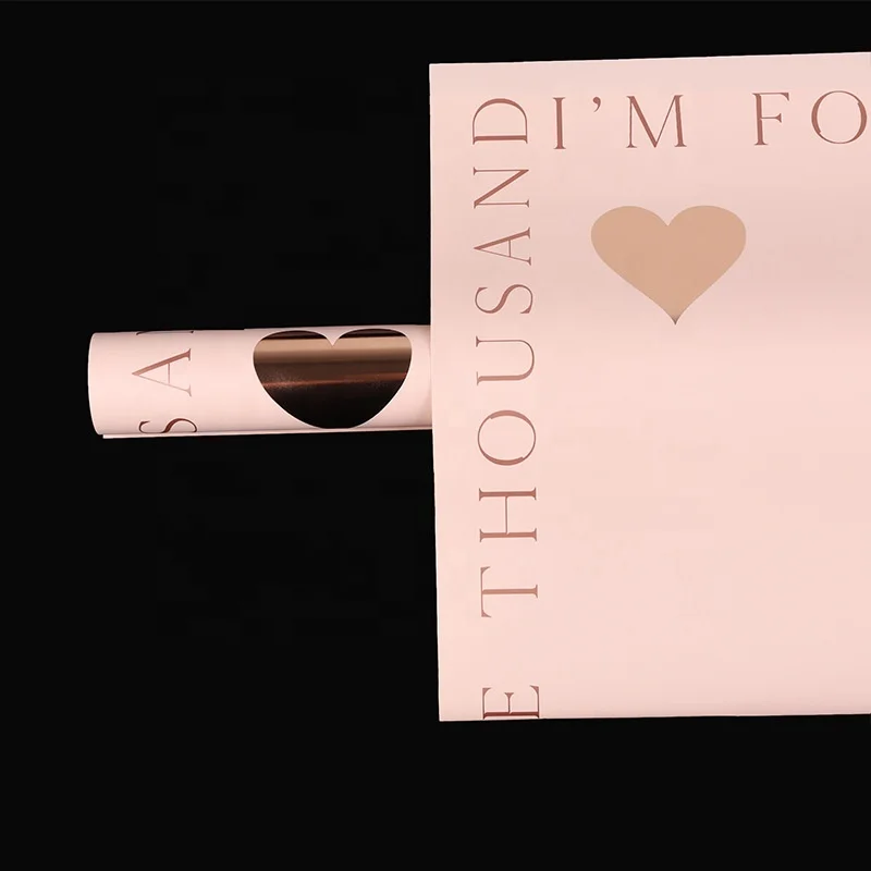 Korean heart desgin florist waterproof wrapping paper for flower bouquet