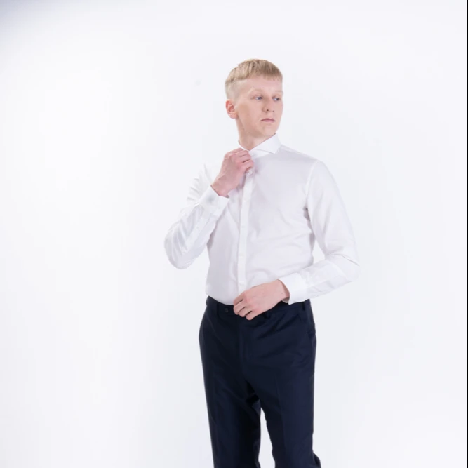 Мужская модная рубашка Kutesmart Odm/Oem с длинным рукавом и воротником-стойкой для мужчин