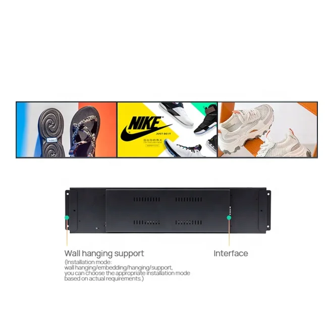 High Quality 12.1 Inch Lcd Store Shelf Display Advertising Machine Long Strip Screen Advertising Machine