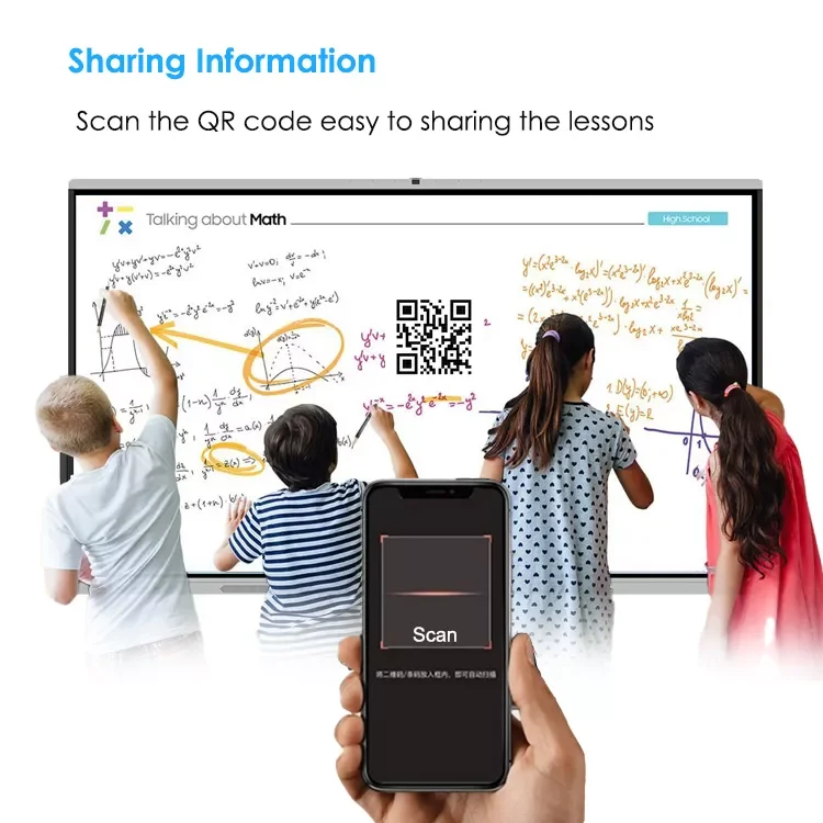 100 Inch Multi Touch Digital Smart Board Screen Floor Stand Electronic Interactive Whiteboard for Classroom