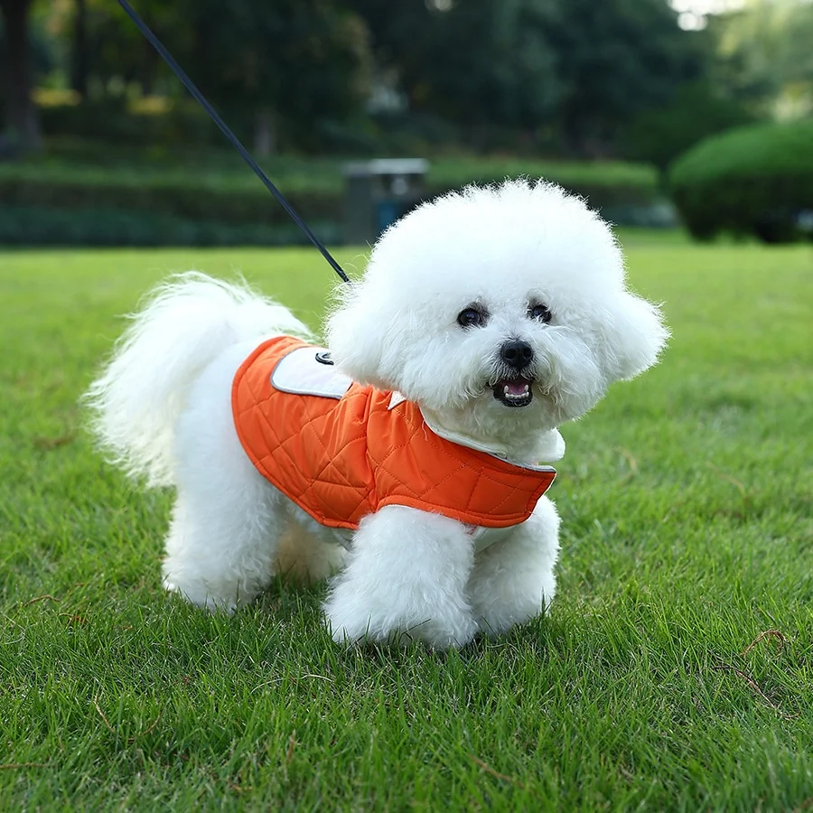 New Arrive Winter Small Dog Clothes Warm Soft Waterproof Dog Coat Dog Harness with Poop Bag Holder