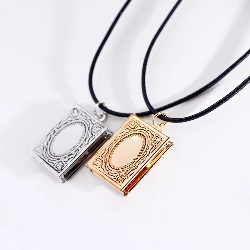 Simple Leather Rope Pendant Necklace box Fashion Geometry Floating Locket 2023