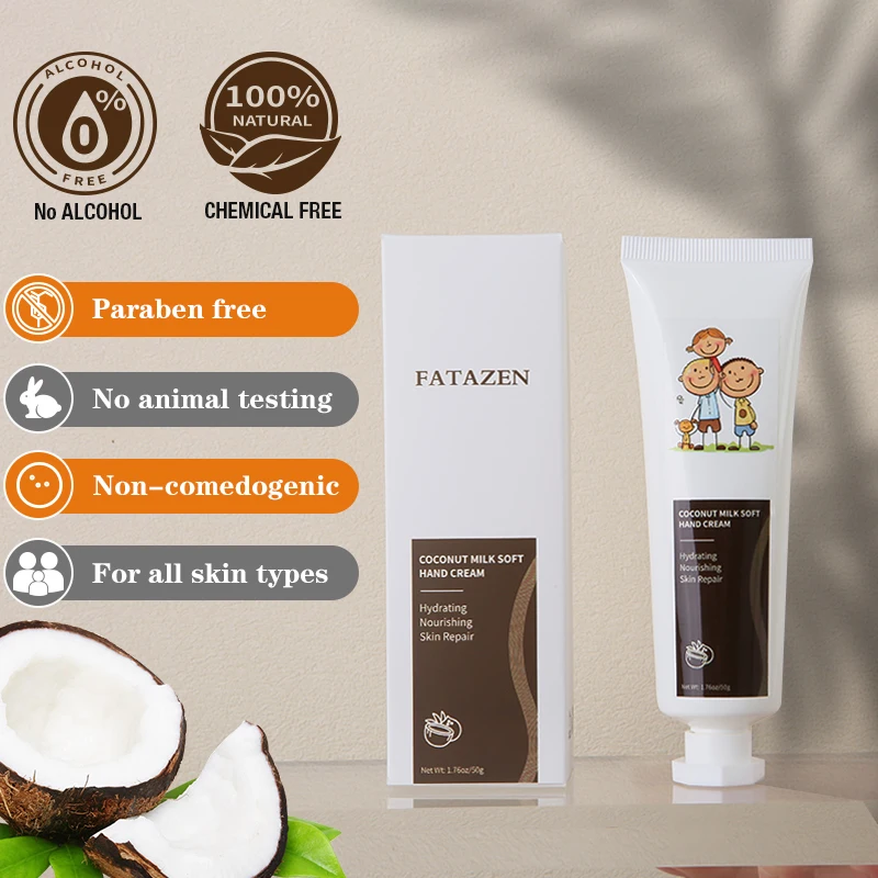 FATAZEN OEM ODM продукты по уходу за кожей кокосовое молоко мягкий крем для рук лосьон листья розмарина увлажняющий Гладкий восстанавливающий