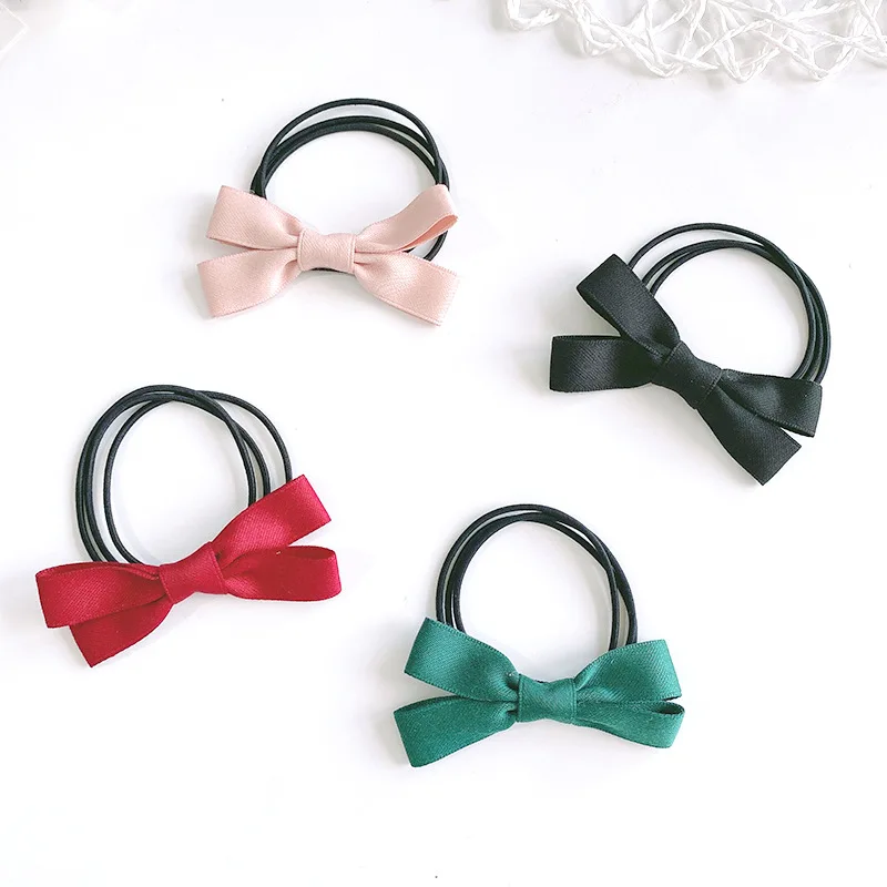 Children Cute Ribbon Bow Scrunchies Cartoon Multilayer Ponytail Hair Tie Baby Girls Dresses Hair Accessories New Year Gifts Set