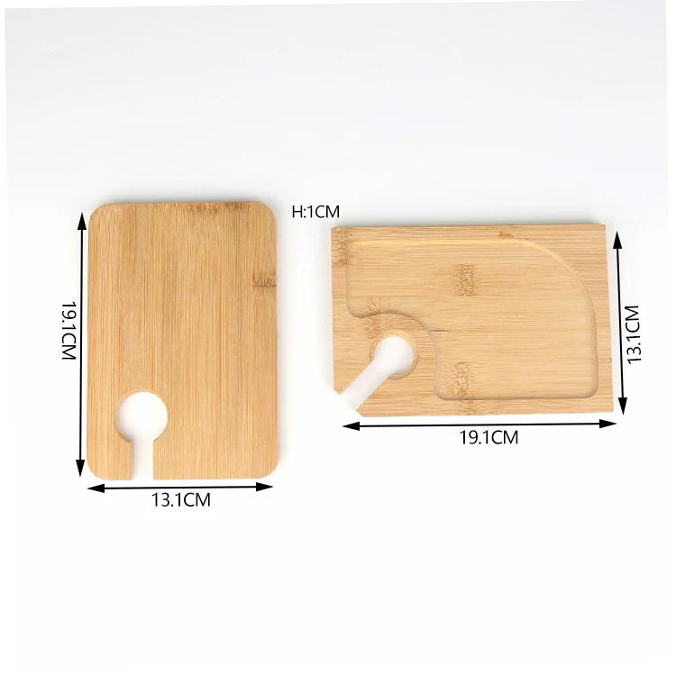 Wholesale Wine and Snack Appetizer Bamboo Plate Party Service Tray With Glass Cup Holder