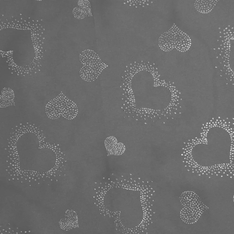 50D 65gsm hearts pattern gray 100% polyester material 300t pongee fabric