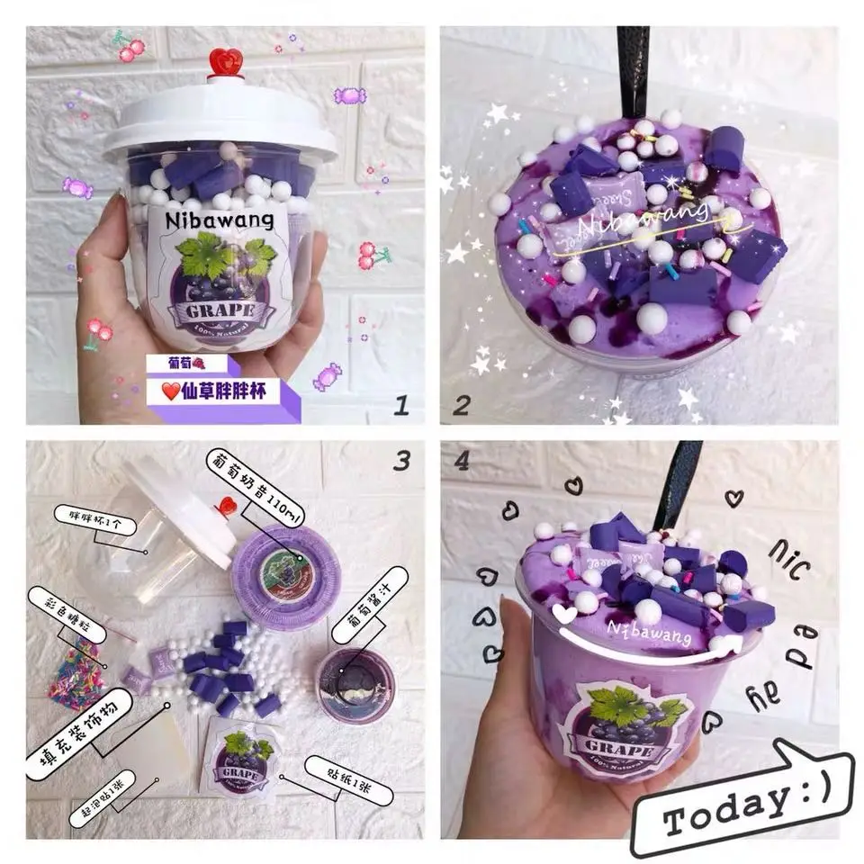  Горячая распродажа! Нелипкая фруктов и шоколада slime чашки расслабиться с подсветкой для