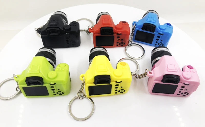 Hot Sale Cheap Camera Shape Cartoon Plastic LED Keychain  Create Your Decoration Soft Plastic Keychain Figurine