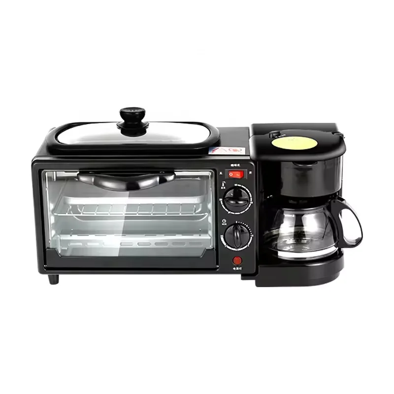 Best-selling 3 in 1 breakfast machine coffee maker & toaster & frying pan electric oven with Oven Pan Coffeepot microwave