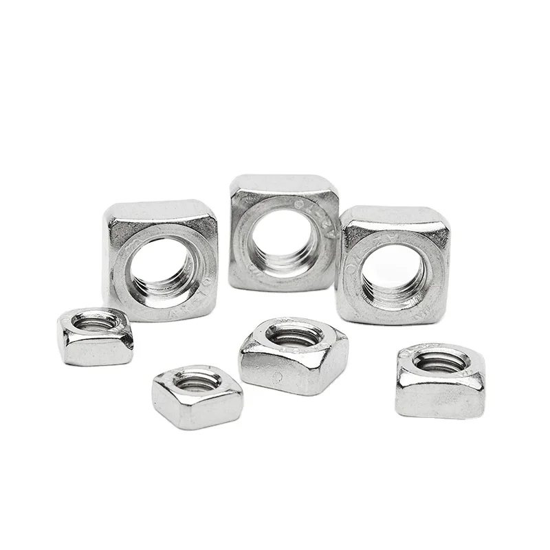 Made In China JINGHONG Hardware Fasteners DIN557 Stainless Steel 304  Square Threaded Nut Thin Nut