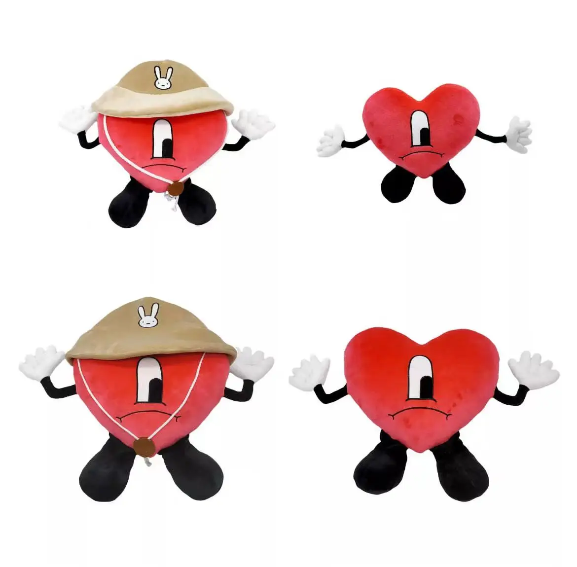New Arrival Hot Fashional New designs Bad Bunny Un verano sin ti toy pluses with hat Red Heart Pillow