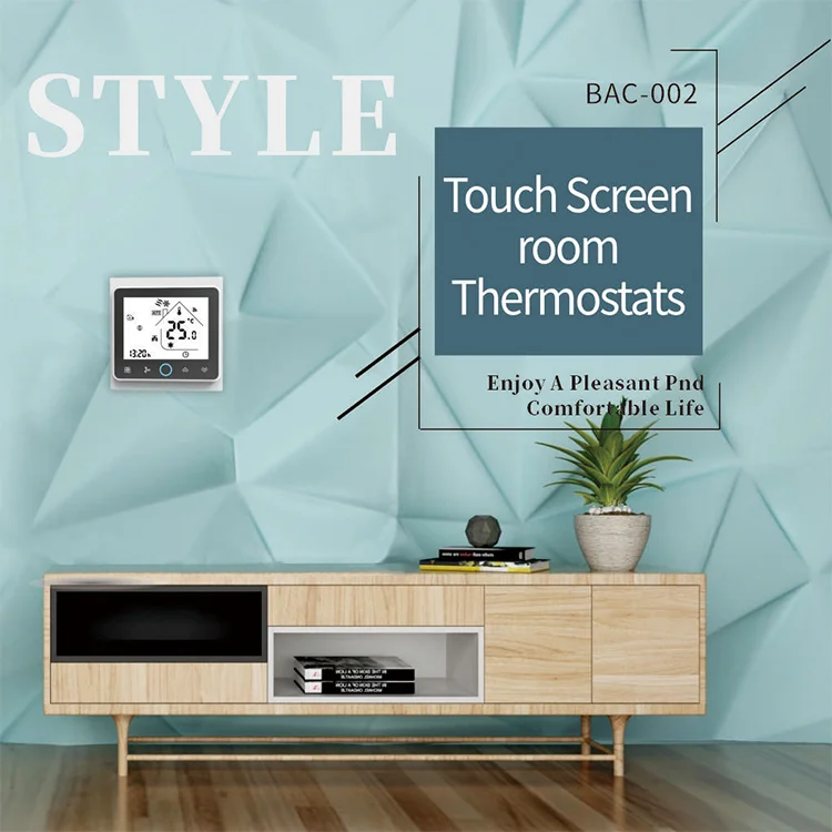 Factory Price HVAC 2 pipes Modbus RS485 thermostat for fan coil unit central heating cooling air conditioner