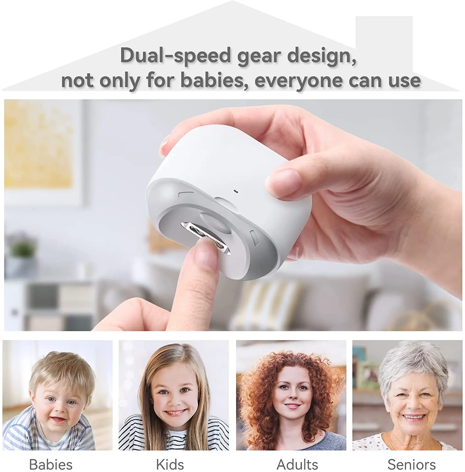 Электрическая машинка для стрижки ногтей, нож для ногтей и пилка 2 в 1 дизайн, хранилище для удаления ногтей, без острых когтей, двухскоростное снаряжение, безопасная