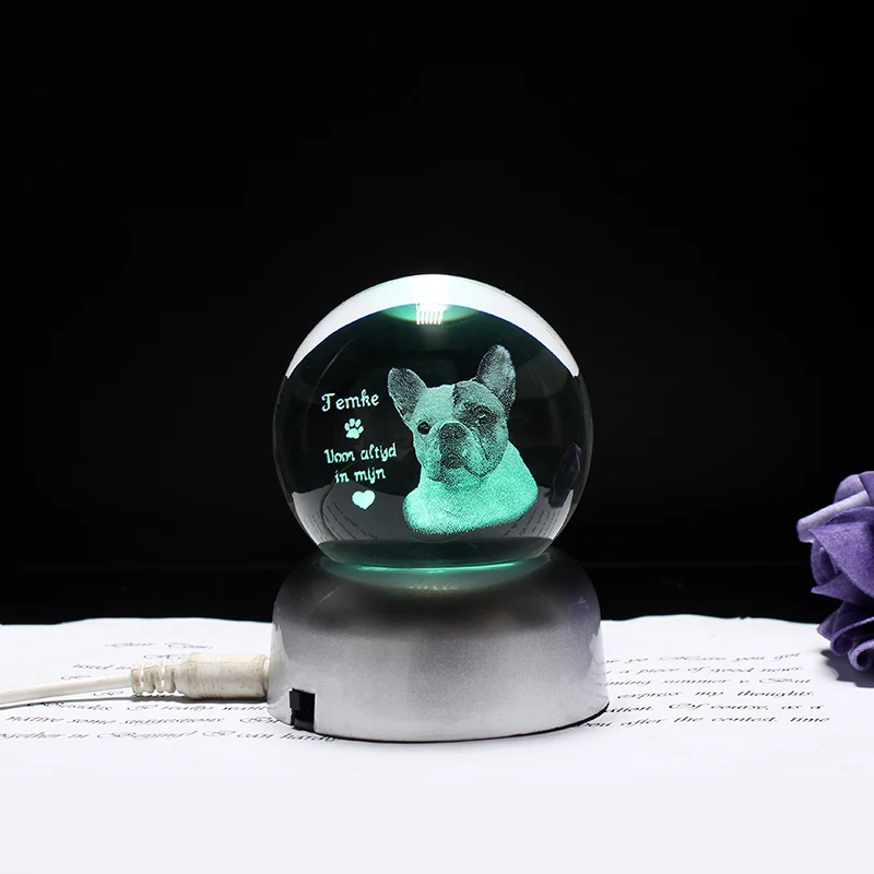Glass Photo Ball Personalized Crystal Ball Laser Engraving Customized Baby Photo Glass Ball