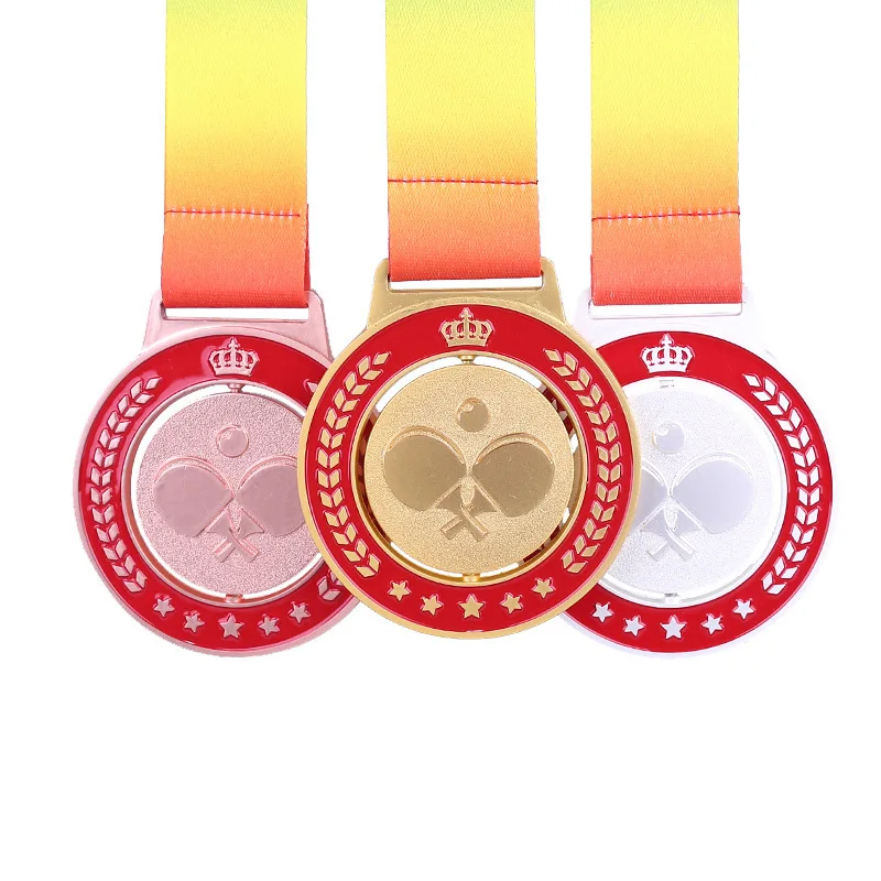 Factory cheap price custom finisher medal rotatable sport table tennis medals
