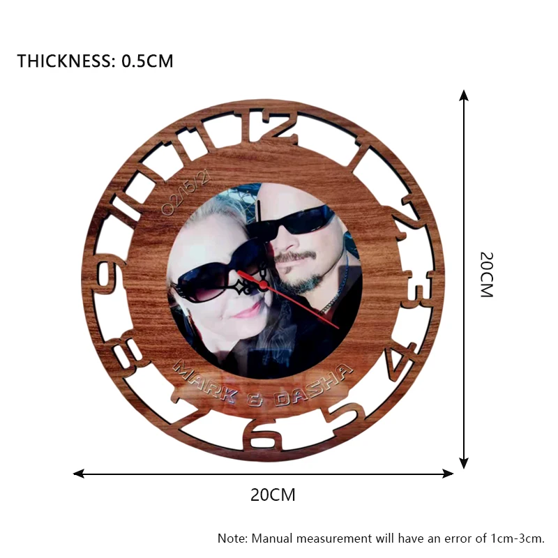 Custom Sublimation MDF Wall Clock Vintage Rustic Large Wooden Clocks Home Decoration Modern Fashion Hollow Design Blank Creative