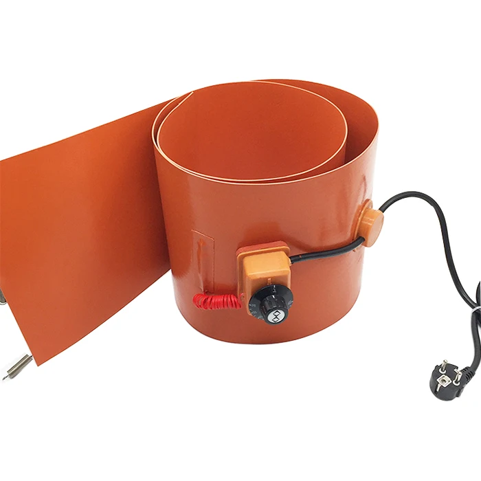 200L/55 Gallon 220V 125mmX1740mm 1000w Silicone Rubber Heating Pad for Oil Drum band Heater