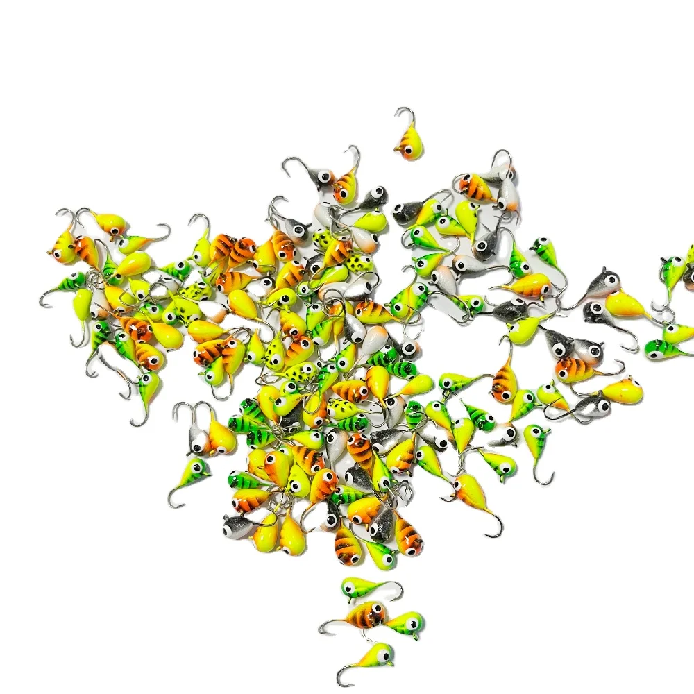 SML 18pcs Per Box Sp14 0.8g 1.2g 1.8g Luminous Winter Mini Lead Jig Fishing Jig Head Hook Ice Lure Ice Fishing Jigs