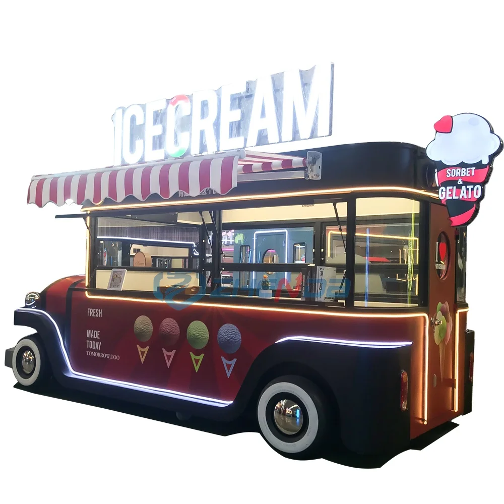 Hot Dog Trailer Pizza Coffee Truck Mobile Kitchen Restaurant Trailer Quick Snack Kiosk Fast Food Truck