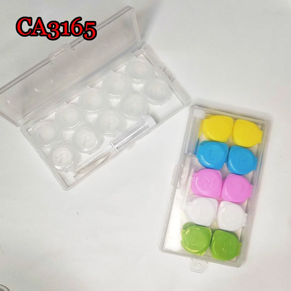 Wholesale Price 5pairs Slip-Cap Colorful Contact Lens Case Portable Travel Box CA3165