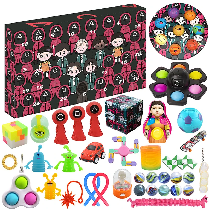 Cross-border squid game decompression blind boxed set SquidGame deratization pioneer pendant bubble decompression toys