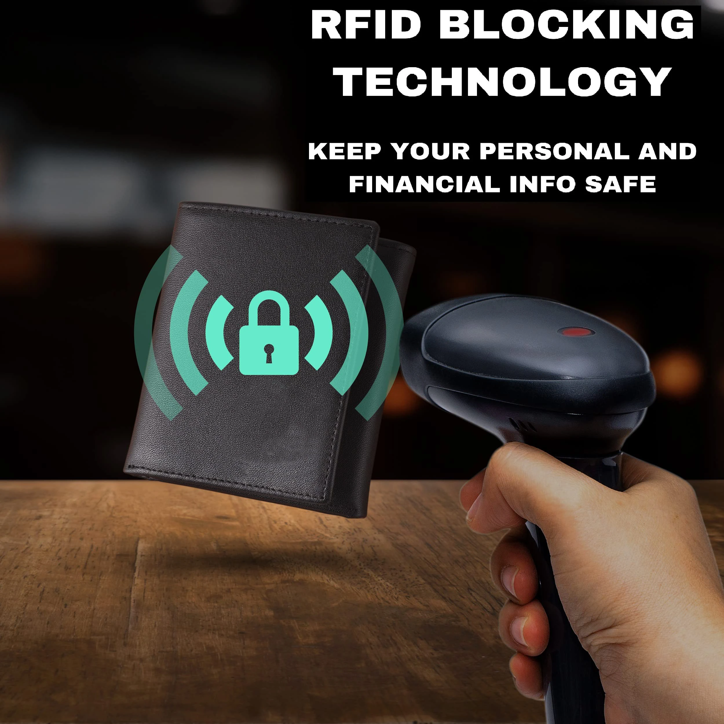 Factory Custom Leather Credit Card Holder Wallet With 2 ID Window RFID Blocking Slim Tri-fold Wallet For Man