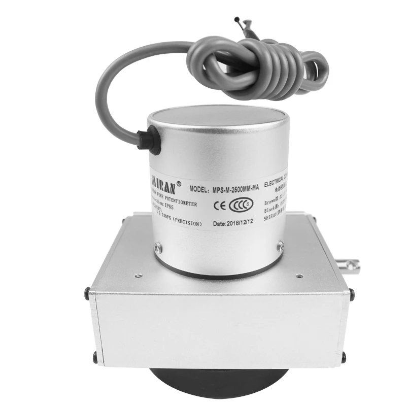 Miran MPS-M-2500mm Draw Wire Potentiometer Tracking Range Cable Extension Pull Wire Displacement Linear Encoder/ Sensor