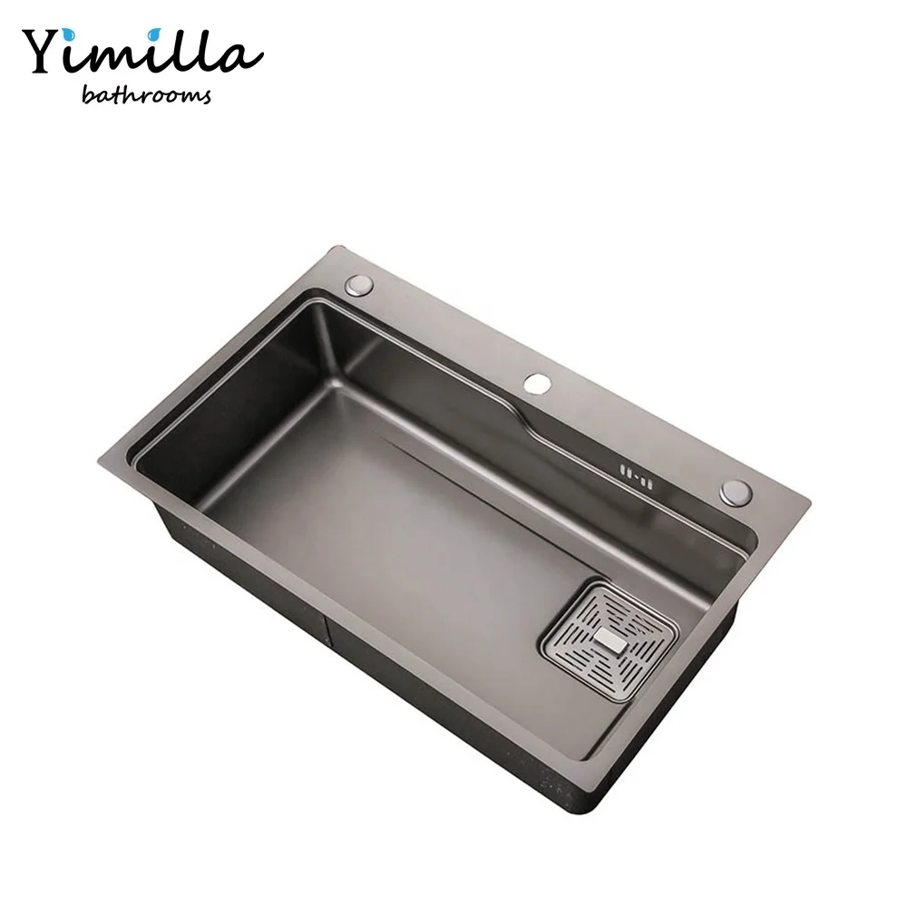 Tiktok hot design black & grey sinks kitchen and bathroom small wash hand made sink 304 stainless steel kitchen sink