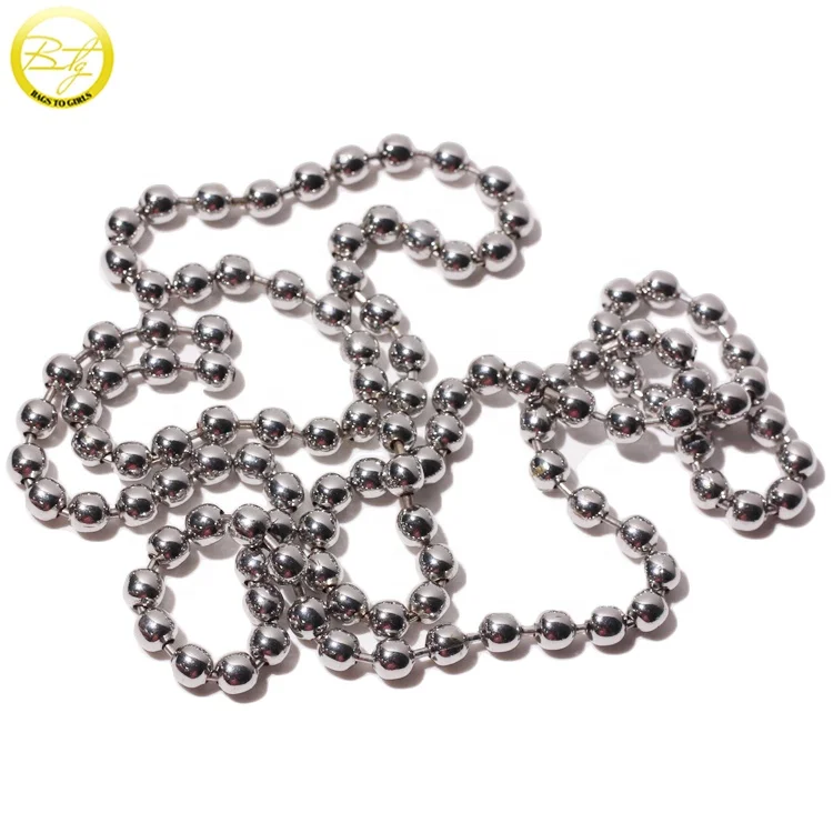 Wholesale silver color metal roller chain clasp decoration metal ball chains for bag strap
