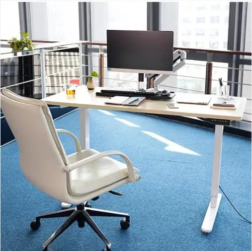 Three-section Cylindrical legs Standing Up Dual Motor Electric Standing Desk Frame Adjustable office desk