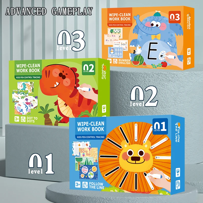 Education Toddlers Learning Magical Tracing Workbook Writing Practice Toy Erasable Drawing Book Control Pen Training